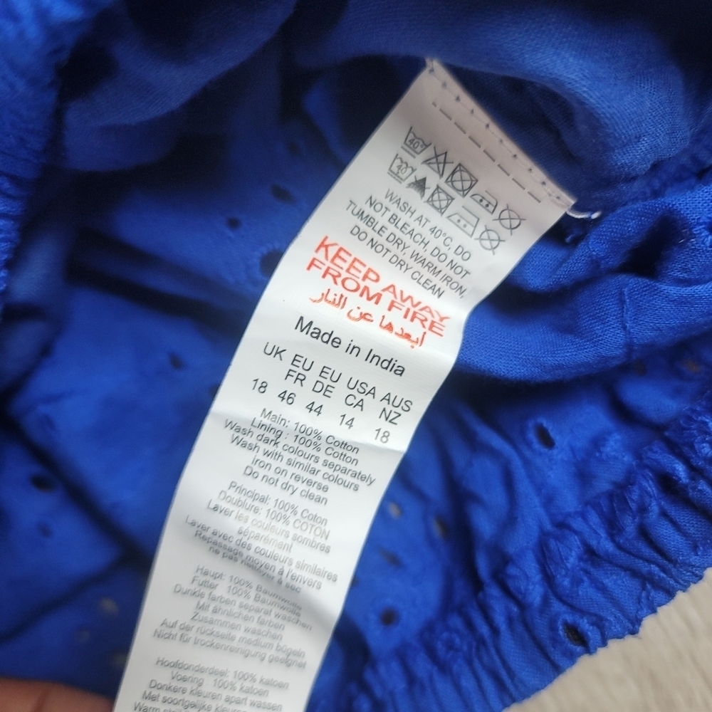 Boohoo Plus Eyelet Off Shoulder Top Cobalt - Picture 7 of 9